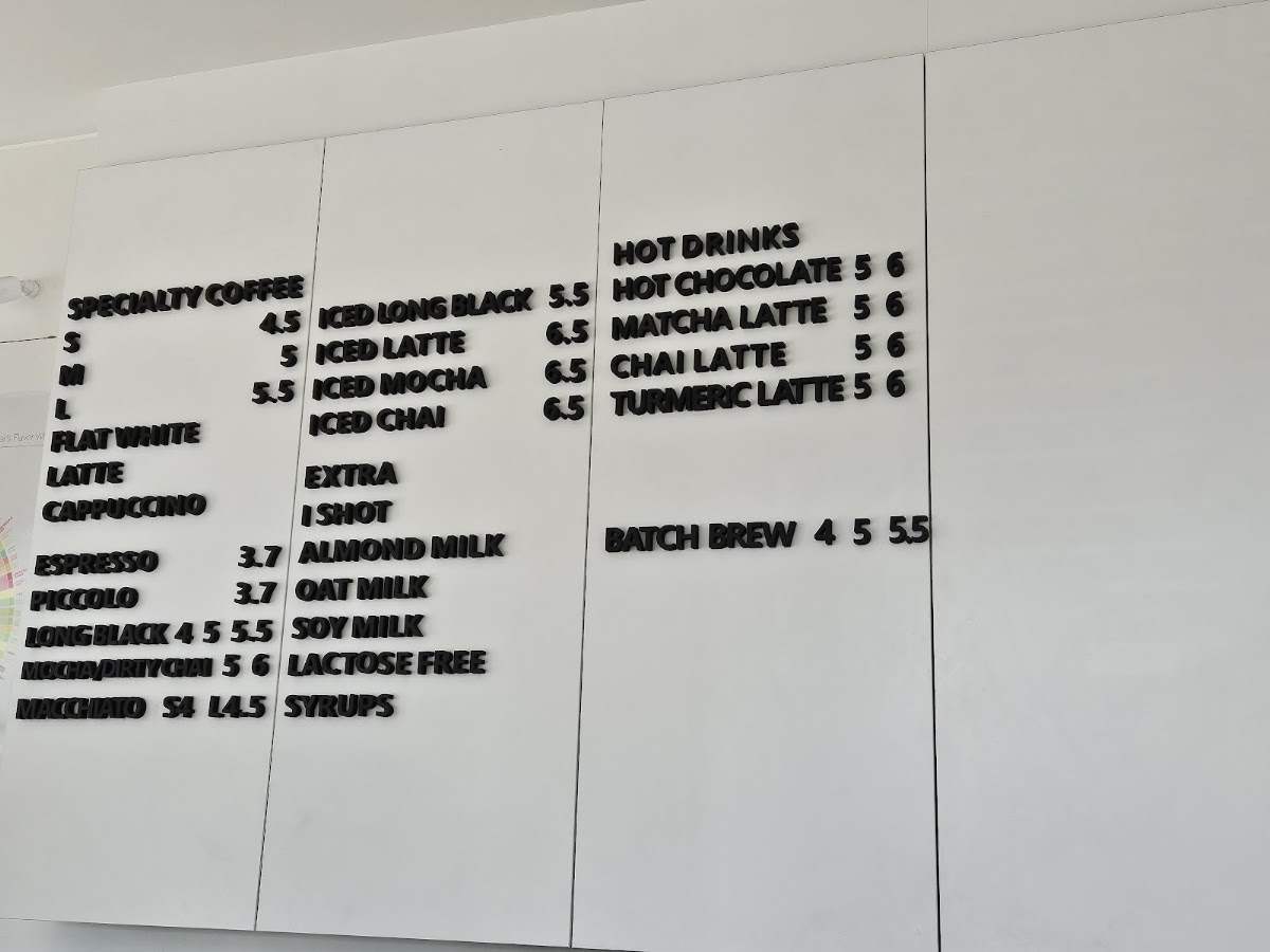 Percolate Specialty Coffee & Waffles menu board