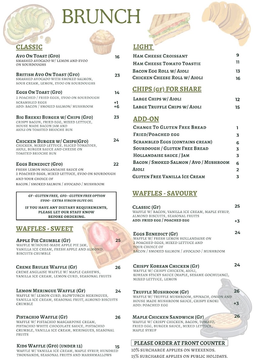 WAHO Cafe menu board