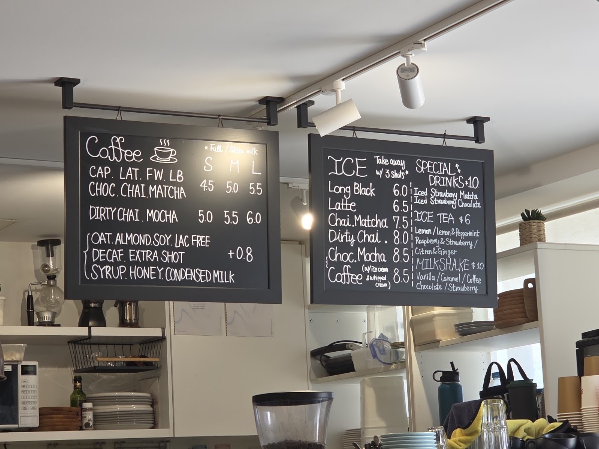 WAHO Cafe menu board