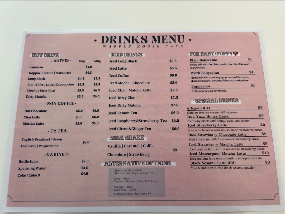 WAHO Cafe menu board