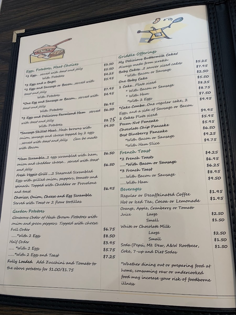 Candy's Merrimac Cafe menu board