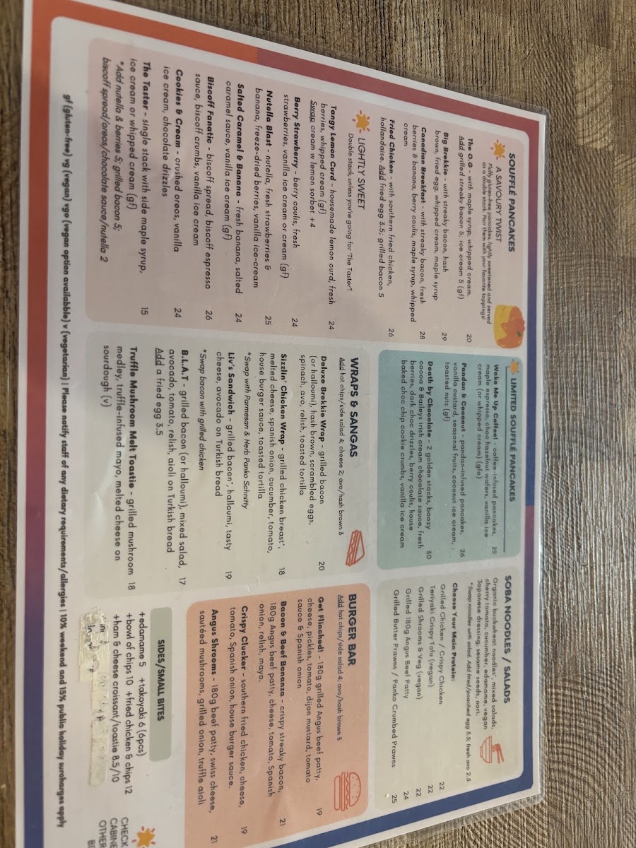 Flinch Coffee & Play menu board