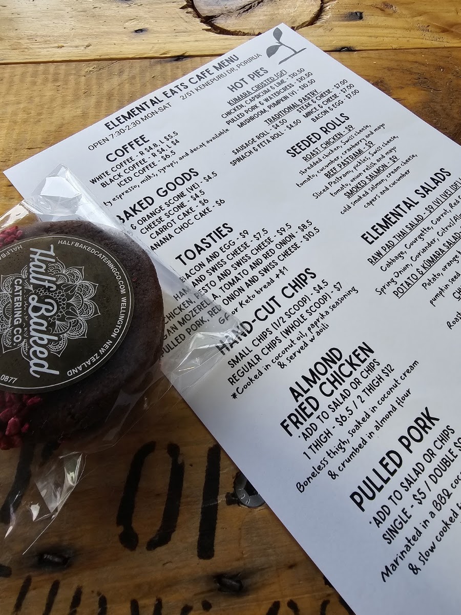 Elemental Eats menu board