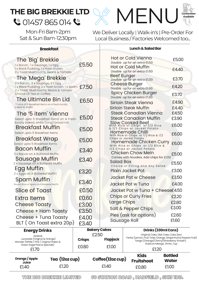 Big Brekkie menu board