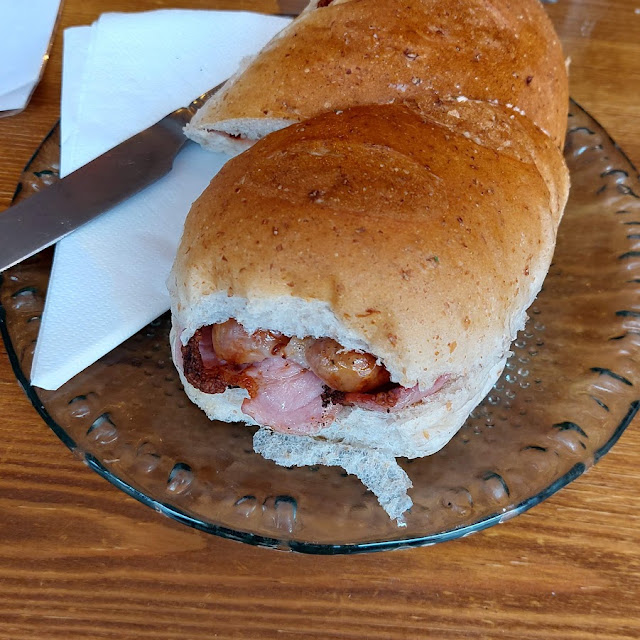 Bacon and Sausage Sandwich