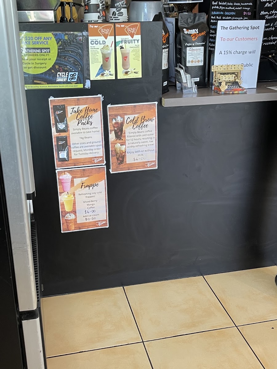 Gathering Spot Cafe menu board