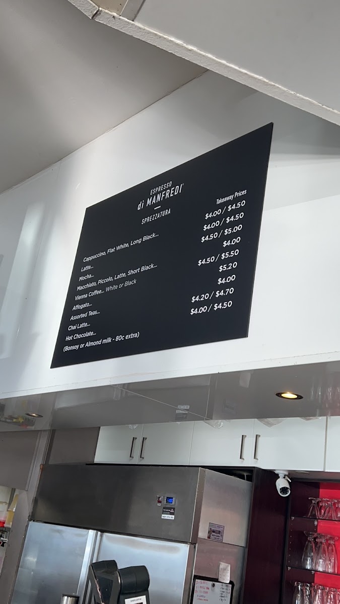 Bar Fresko Gordon menu board