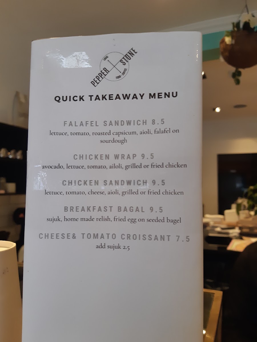 Gaffney St General menu board