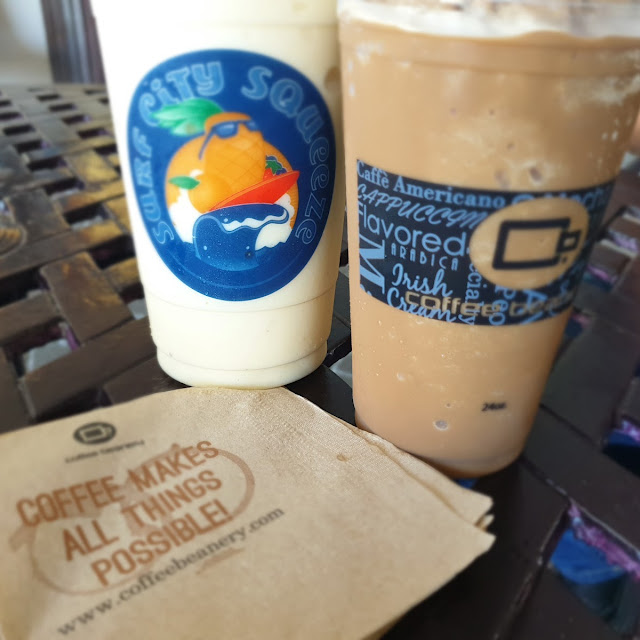 Peach Mango Smoothie and Chai Tea Latte