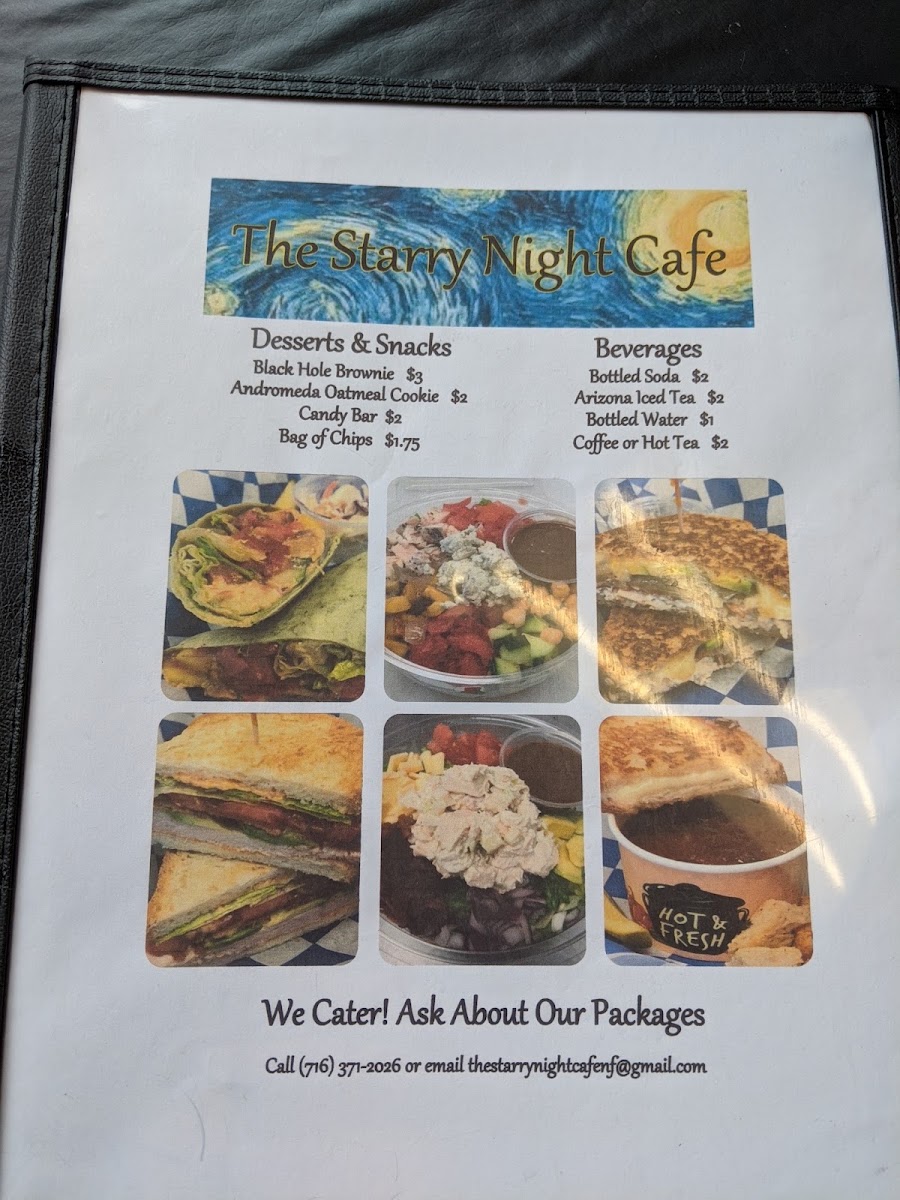 Starry Night Café menu board
