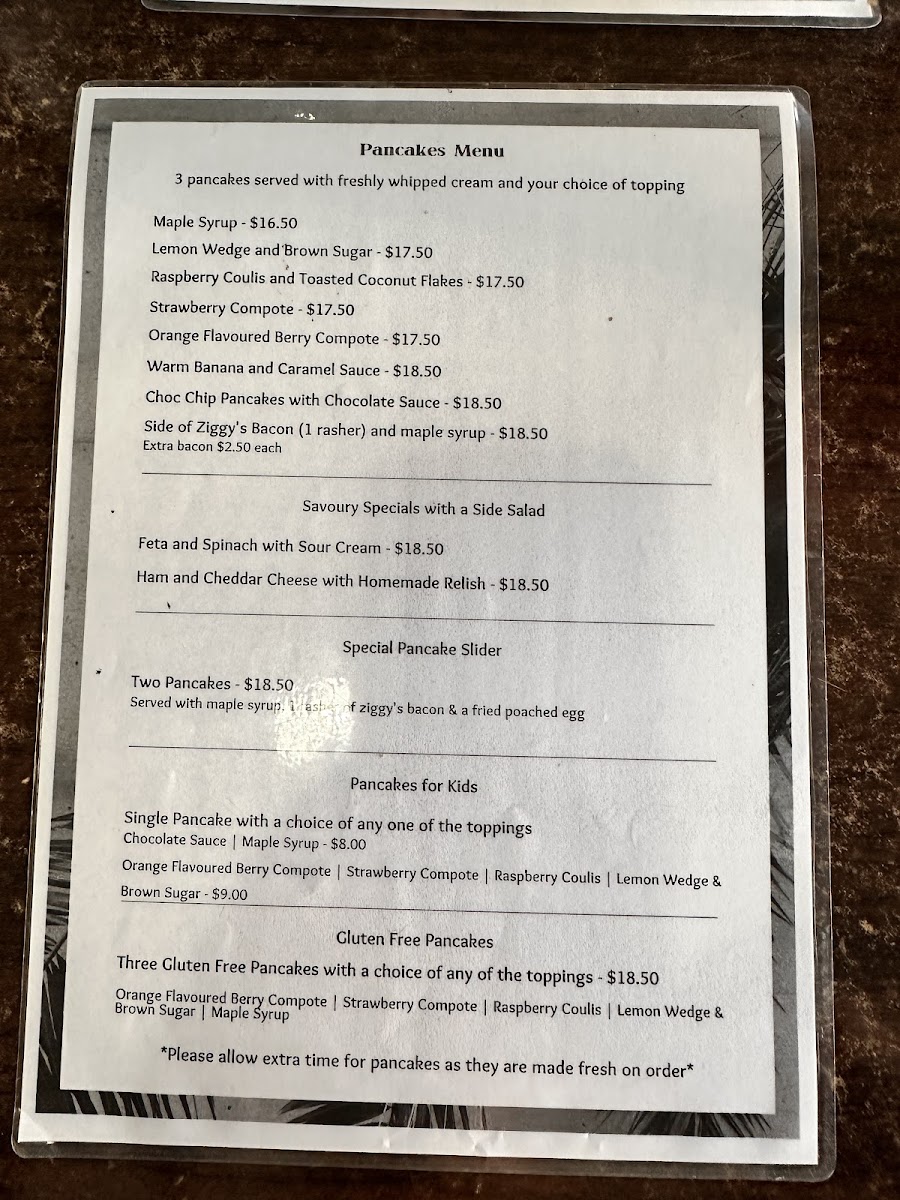 Basket & Green menu board