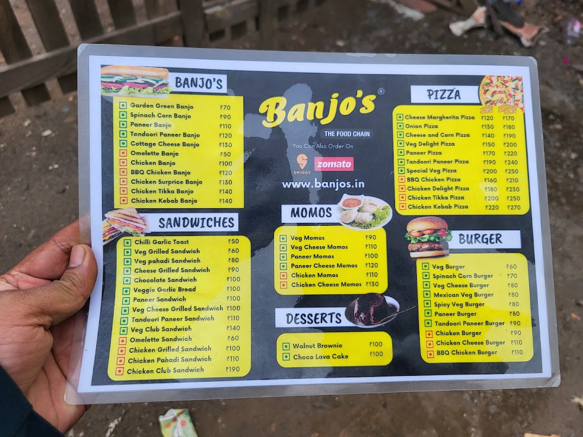 Banjo's The Food Chain - KKW Engg College menu board