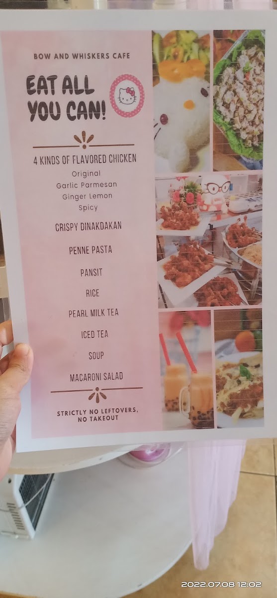 Bow And Whiskers menu board