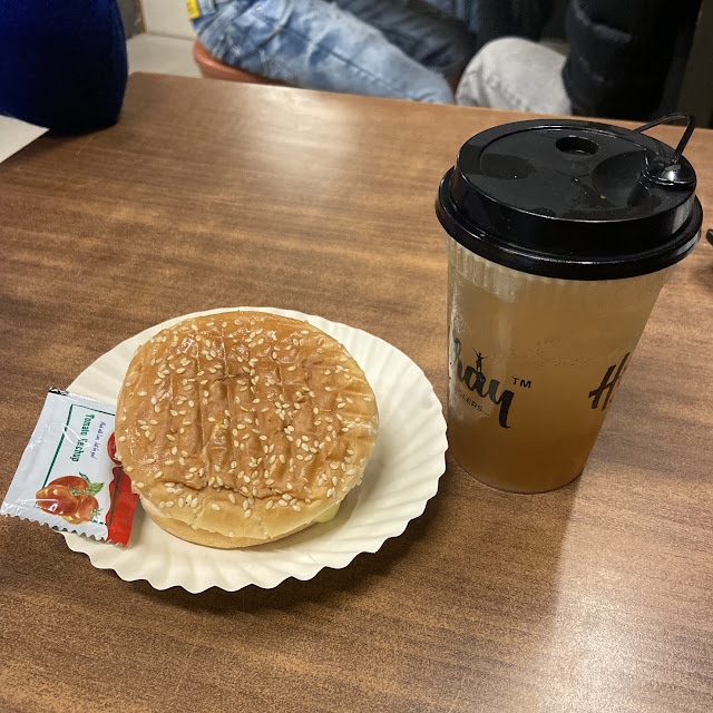 Burger with Iced Tea