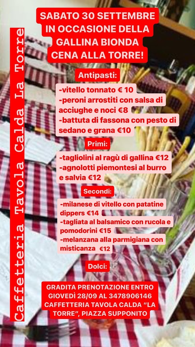 La Torre menu board