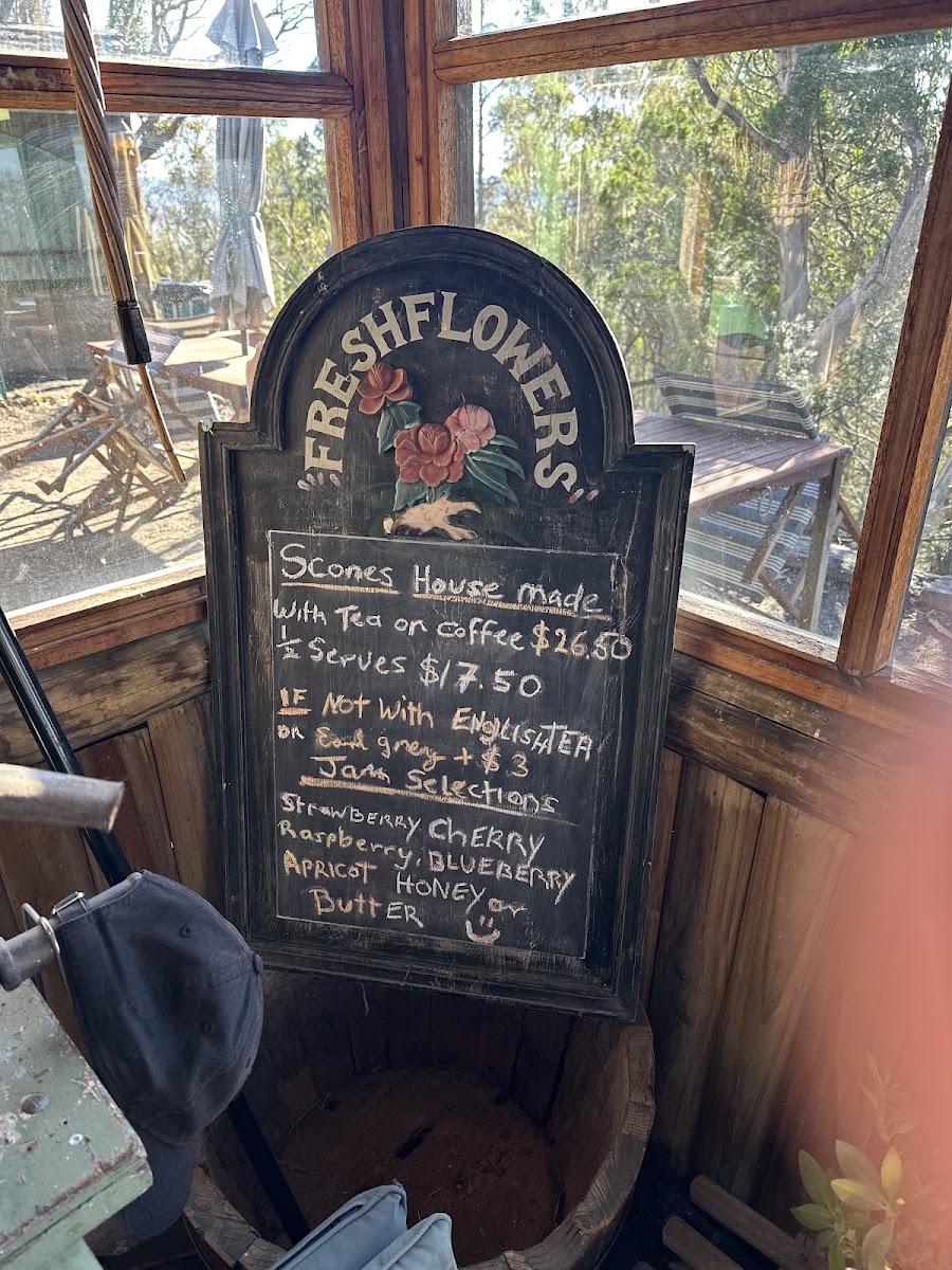 Miss Heidi's Tea House menu board