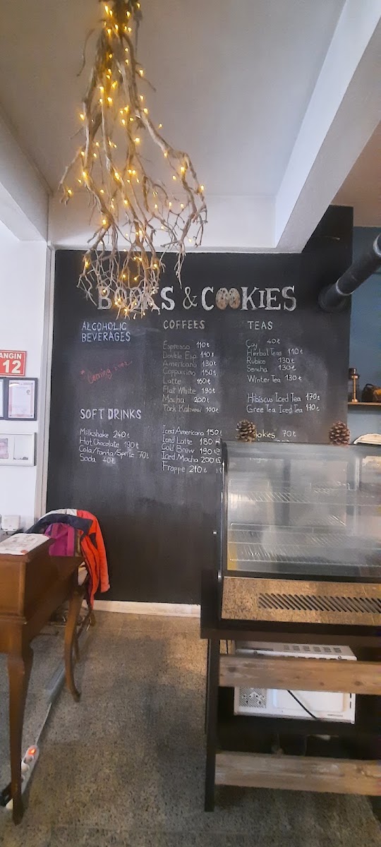 Books & Cookies menu board