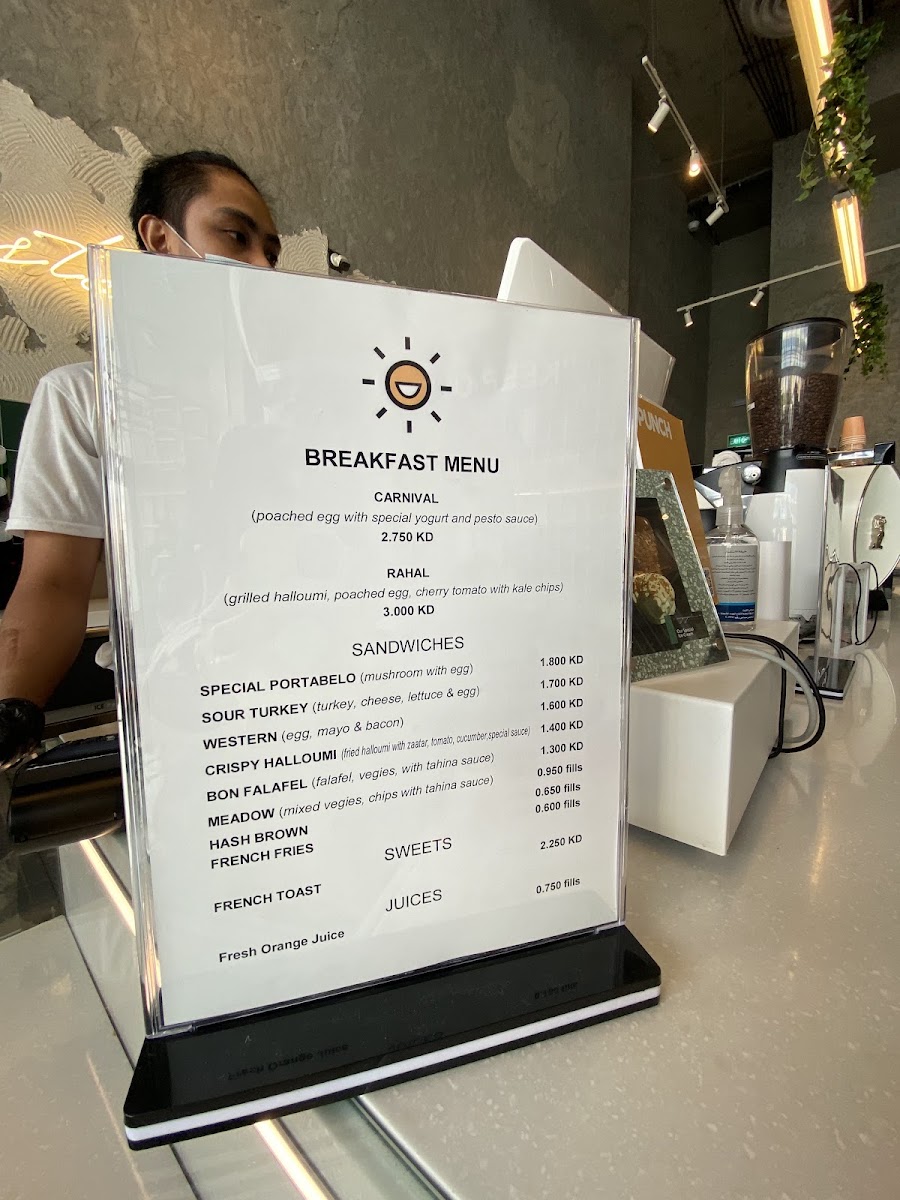 Voyage Cafe & Bar menu board