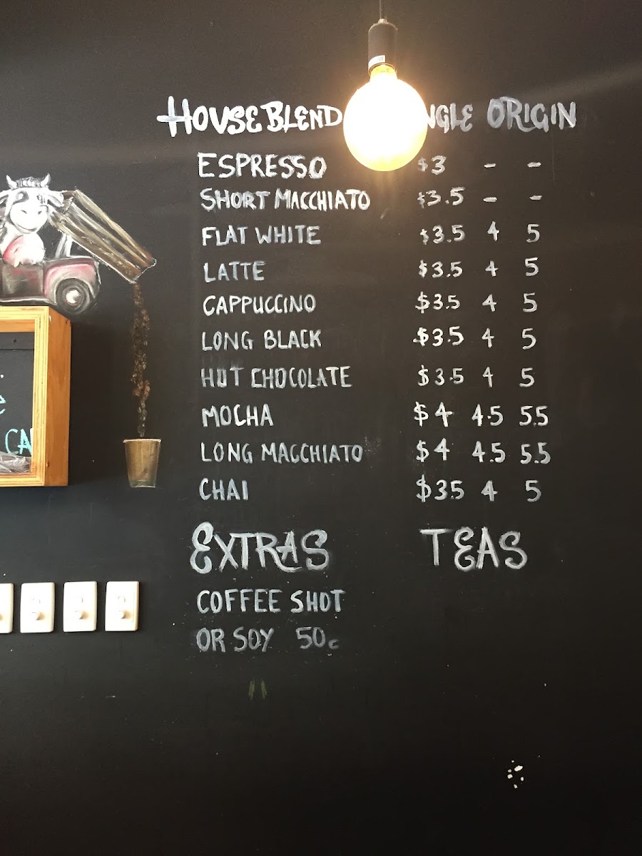Crib Lane menu board