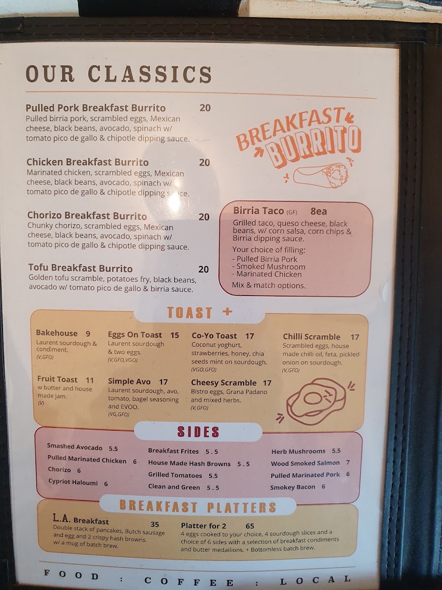 Mr Walker Melbourne menu board