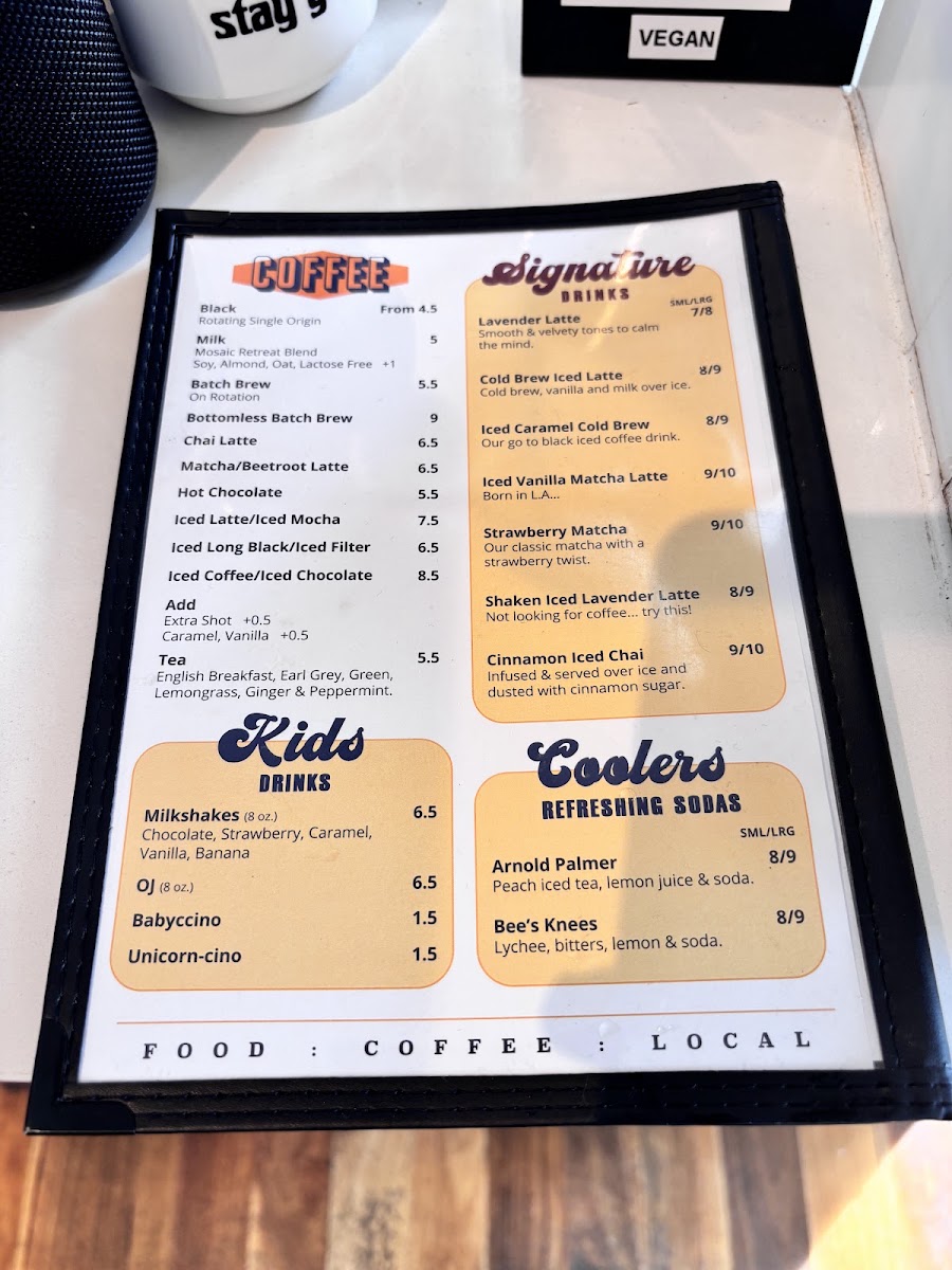 Mr Walker Melbourne menu board
