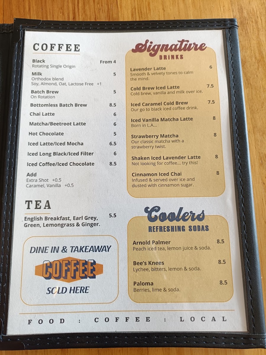 Mr Walker Melbourne menu board
