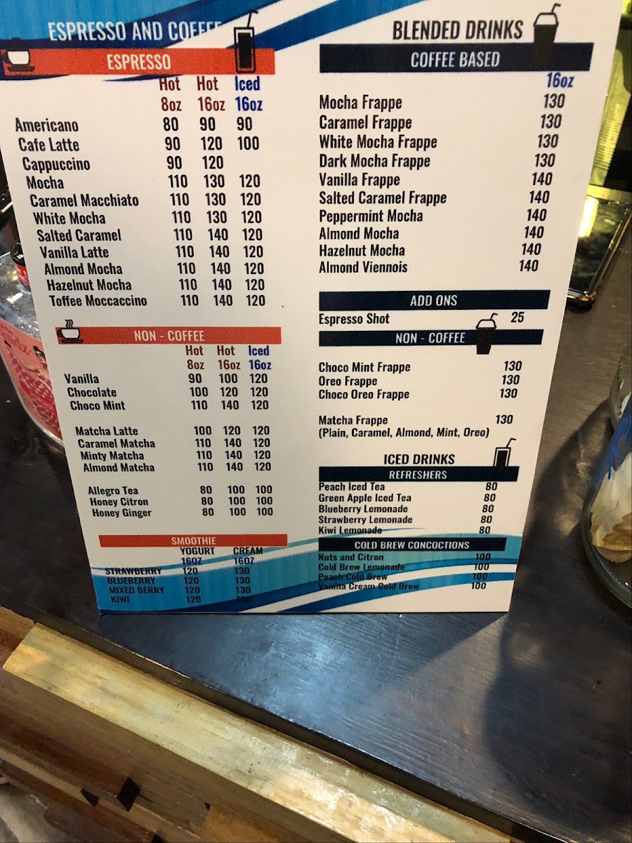 Coffee Brewtherhood menu board