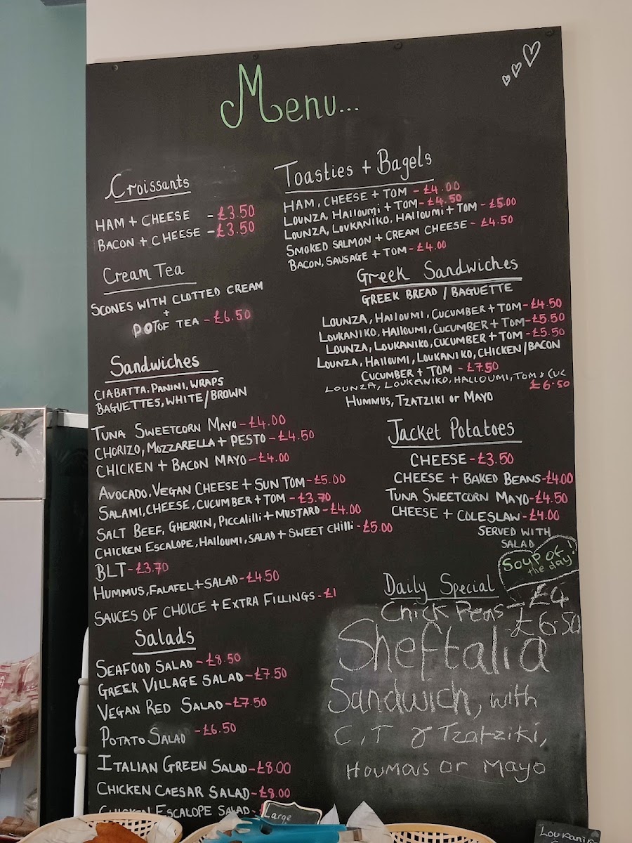 Mima's Place menu board