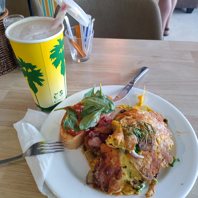 Omelette and Chocolate Milkshake
