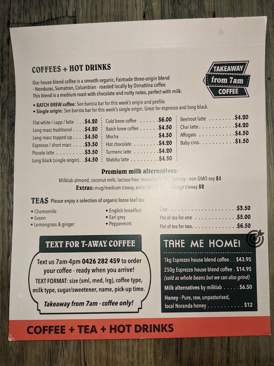 Esprezzo menu board