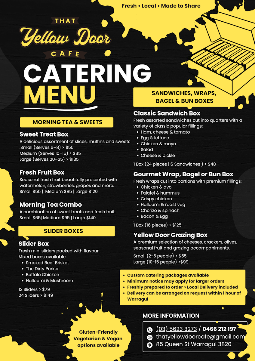 That Yellow Door Cafe menu board