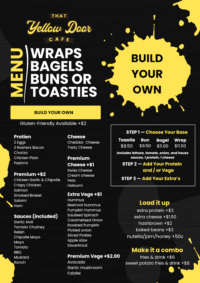 That Yellow Door Cafe menu board