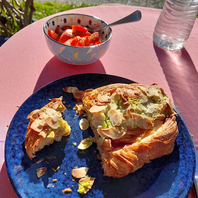 Raspberry and Pistachio Croissants