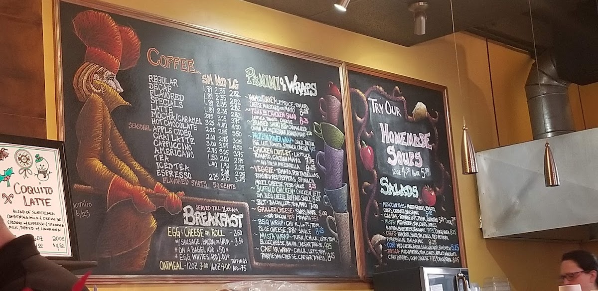 Cafe Java menu board