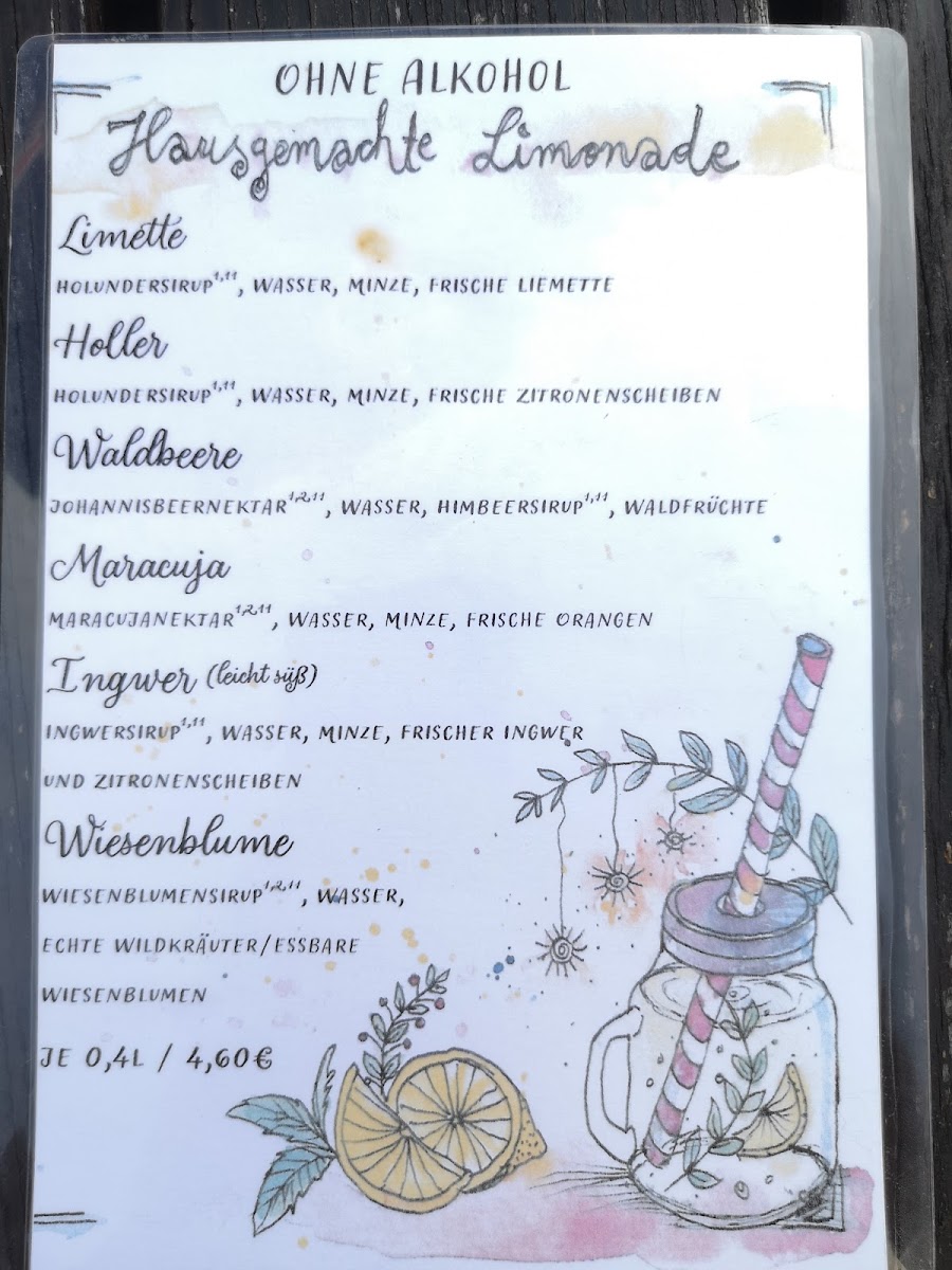 Cafe Altmühl menu board