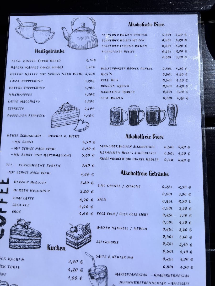 Cafe Altmühl menu board