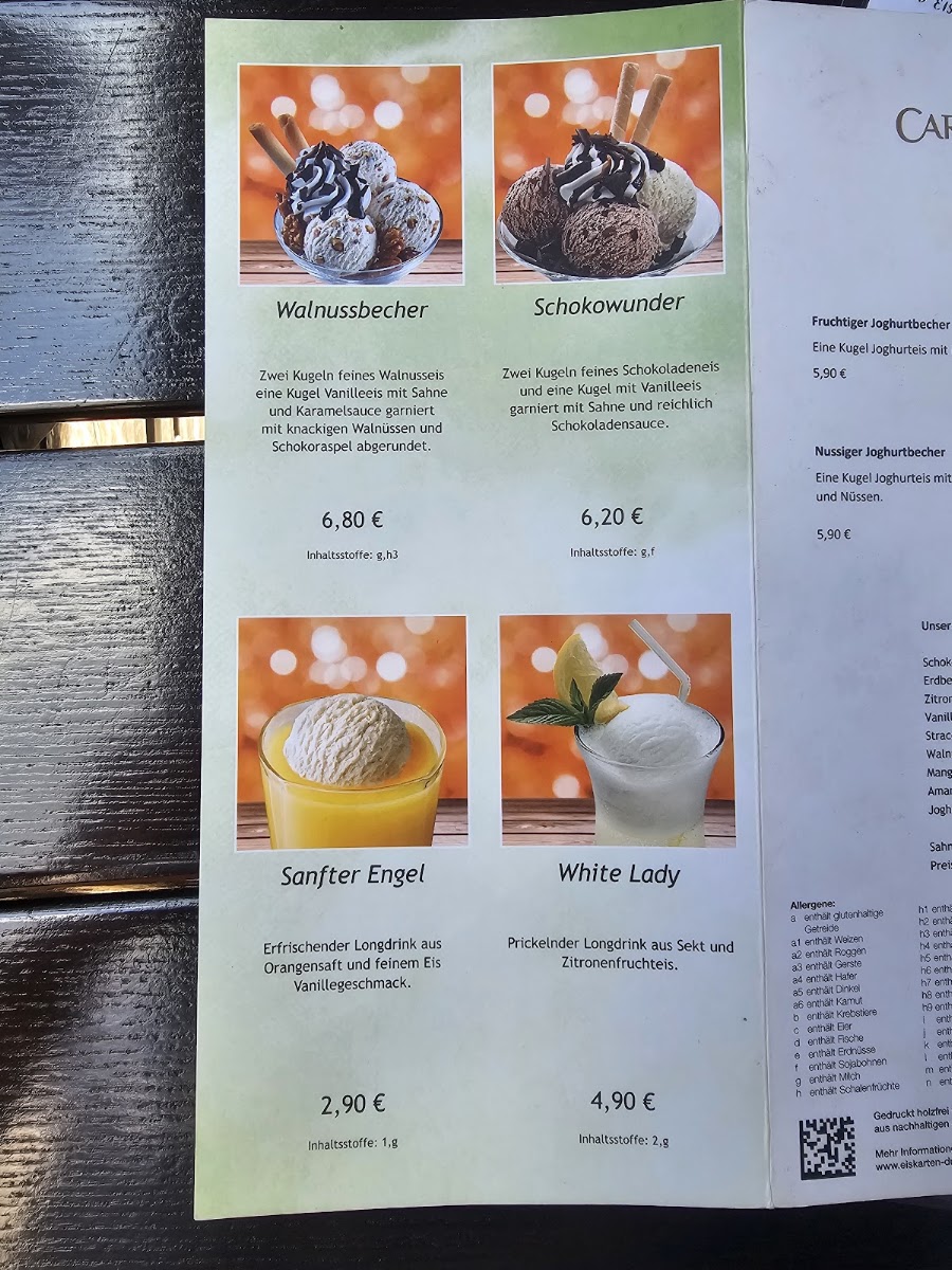 Cafe Altmühl menu board