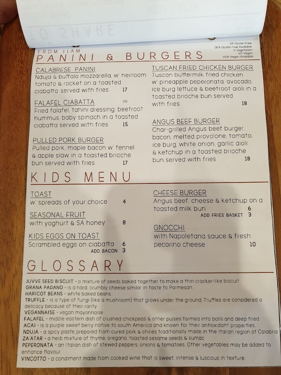 Macchinetta Coffee House menu board