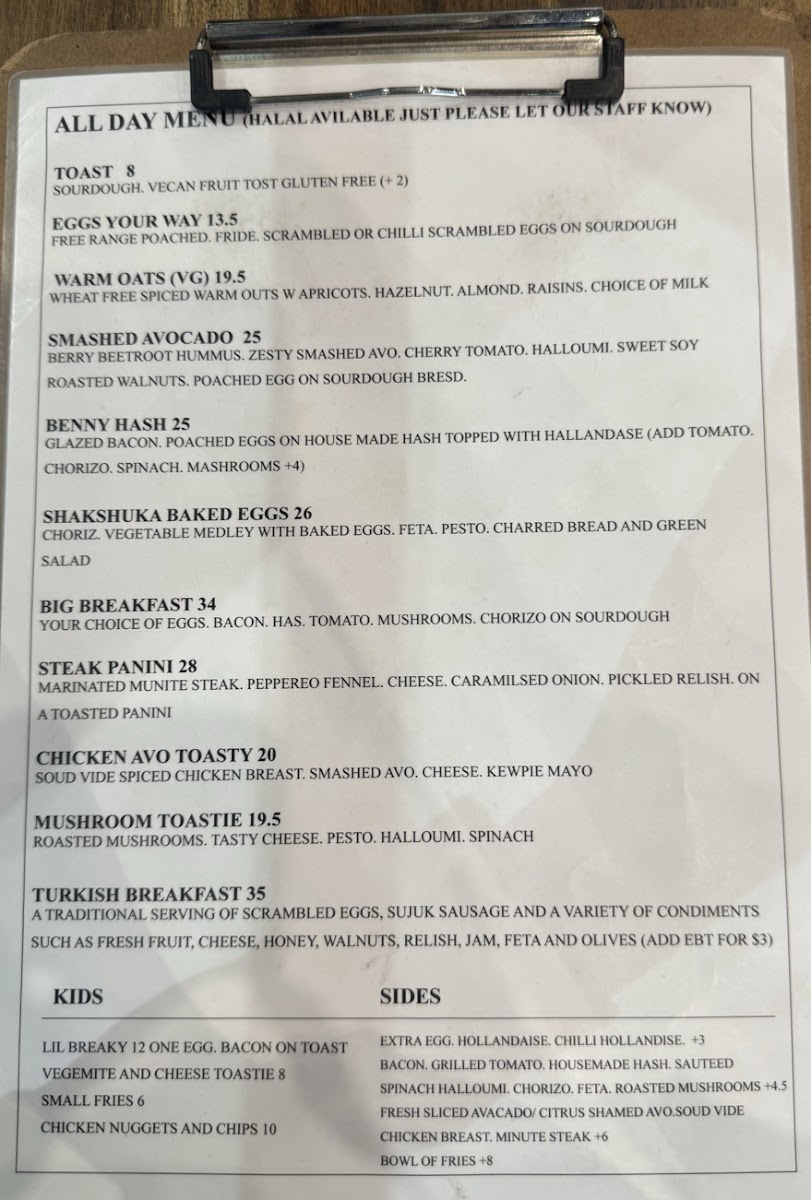 Grindstone Kitchen menu board