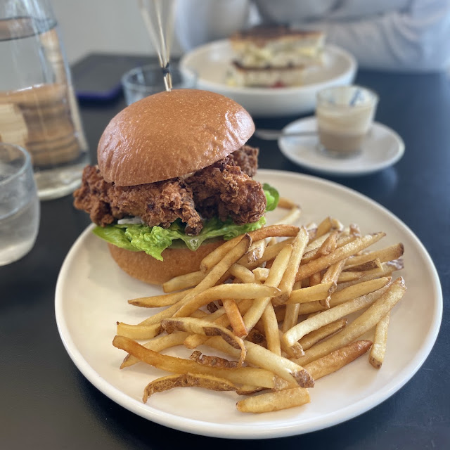 Fried Chicken Burger and Fries
