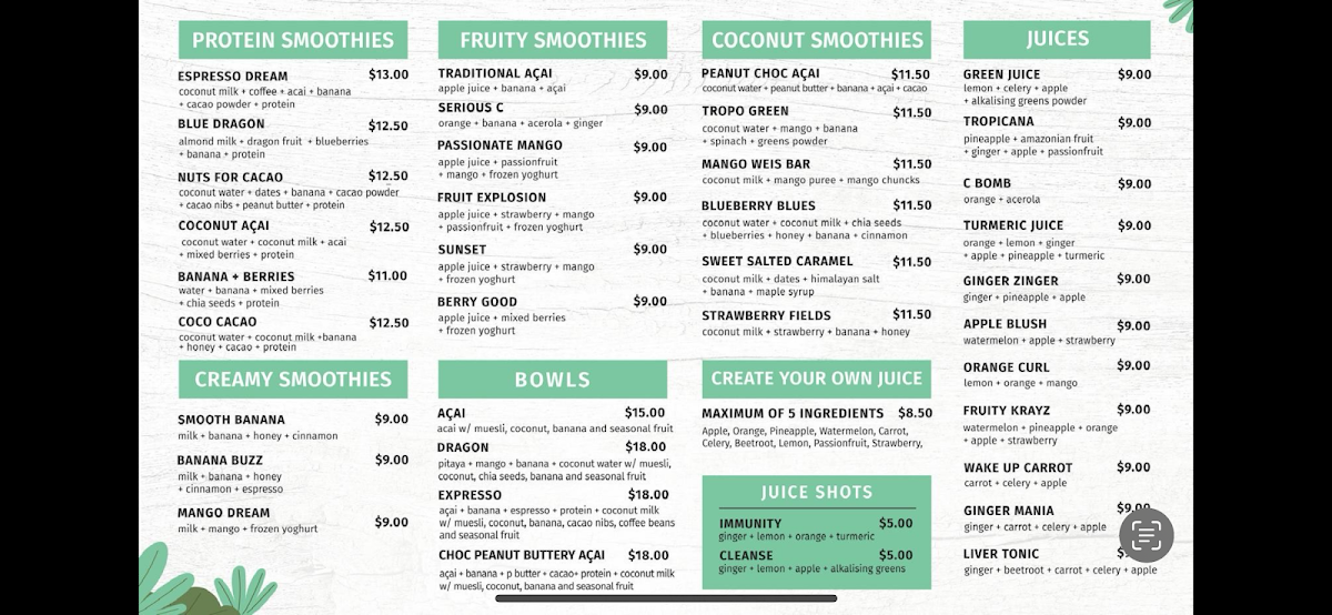 Nobbys Shack menu board