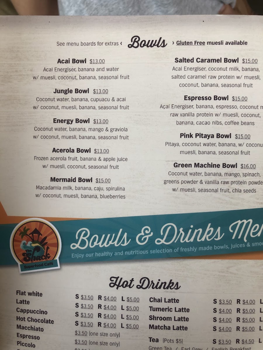 Nobbys Shack menu board
