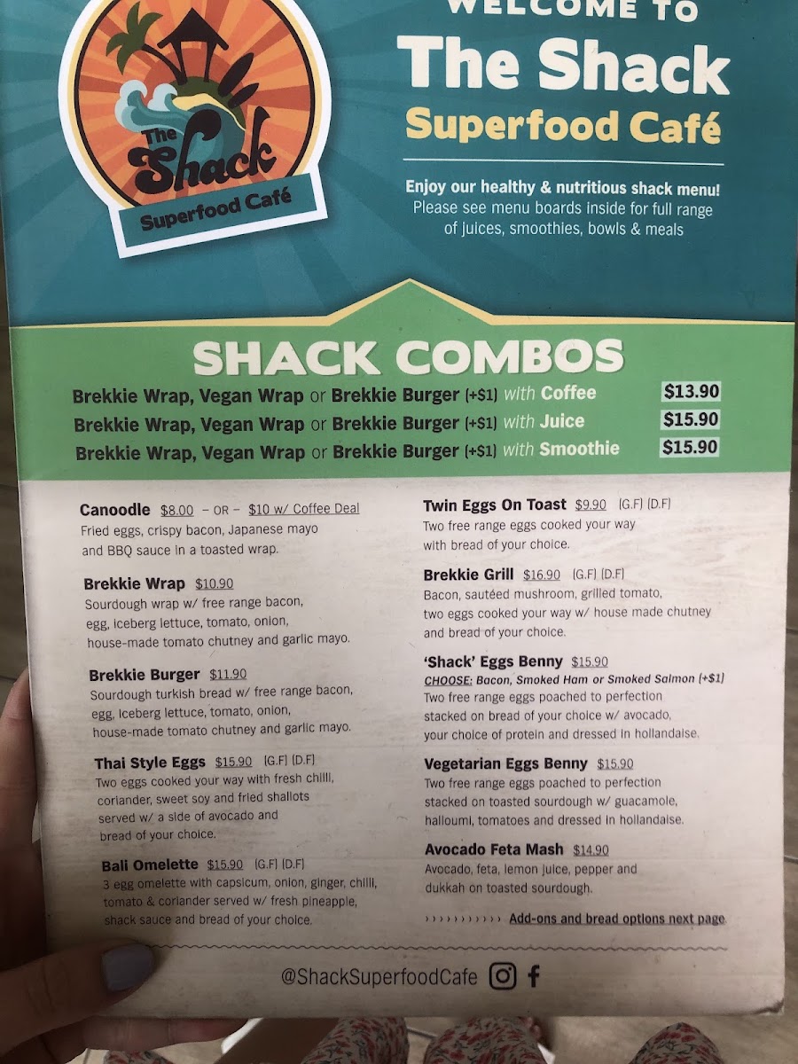 Nobbys Shack menu board