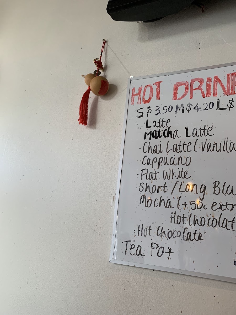 Hand Wok Cafe menu board