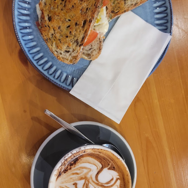 Grilled Haloumi Egg and Pesto Toastie