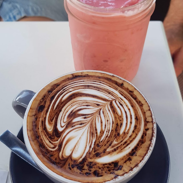 Campos Coffee Cappaccino and Fresh Juice