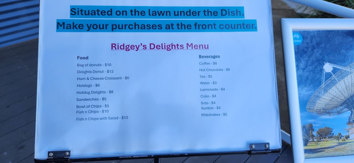 Dish Cafe menu board