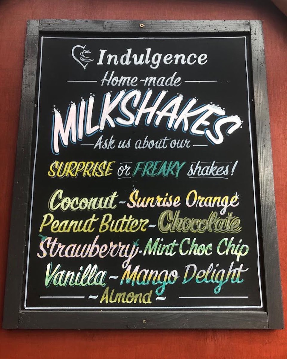 Indulgence menu board