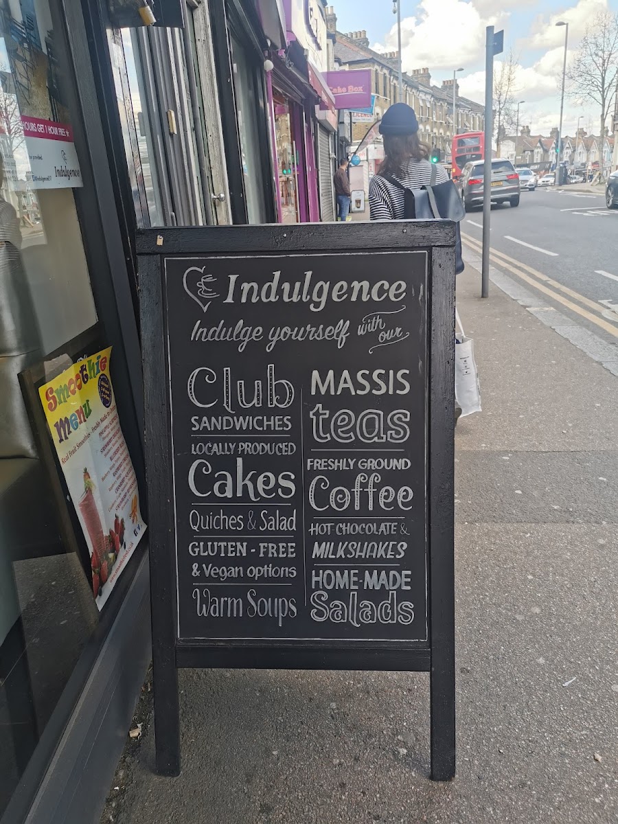 Indulgence menu board