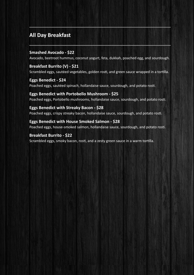 ONE - Onehunga Neighbourhood Eatery menu board